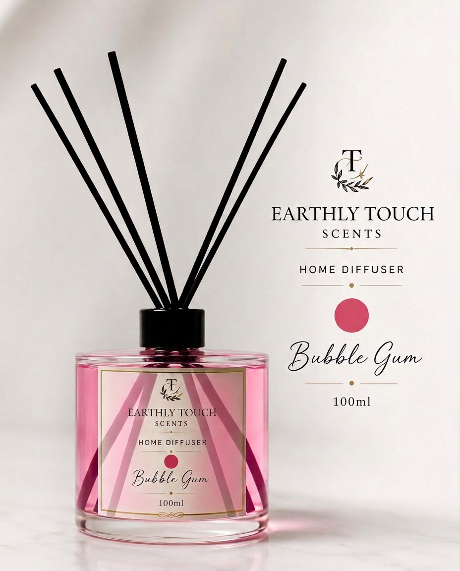 Bubble Gum Home Diffuser 100ml fragrance by Earthly Touch Scents